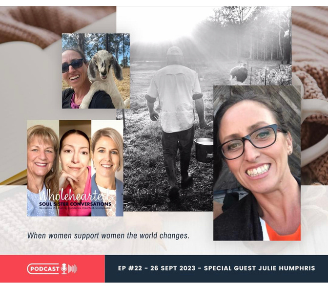 Podcast image, Julie guest with Soul Sister conversations hosts